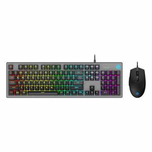 HP KM300F Wired USB Gaming Keyboard and Mouse Set, Membrane Backlit, 26 Keys Anti-Ghosting, 3 LED Indicators & 3D 6K USB Mouse with 6400DPI,Six-Speed Cyclic Resolution Switching, Black