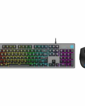 HP KM300F Wired USB Gaming Keyboard and Mouse Set, Membrane Backlit, 26 Keys Anti-Ghosting, 3 LED Indicators & 3D 6K USB Mouse with 6400DPI,Six-Speed Cyclic Resolution Switching, Black