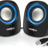 FRONTECH Premium 2.0 Channel USB Powered Speakers - 1.5W x 2 Output, AUX Input, Foam Edge, 1-Year Warranty (SPK-0003-Blue)