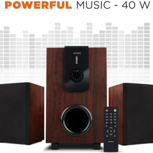 Intex 2.1 Choral TUFB OS 40 W Bluetooth Home Theatre (Black and Brown, 2.1 Channel)