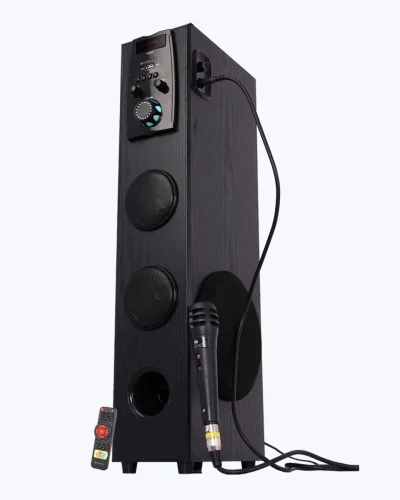 Zeb Impact Tower Remote control Speaker, Wireless BT/USB/ FM /AUX/MIC Input, LED Display