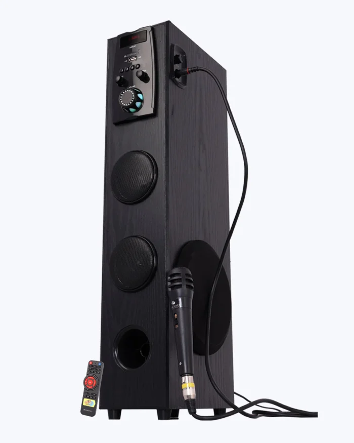 Zeb Impact Tower Remote control Speaker, Wireless BT/USB/ FM /AUX/MIC Input, LED Display