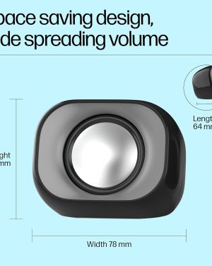 HP DHS-2111 Wired Speaker, 2-Channel Surround Sound, 3.5mm aux connectivity, PC and Phone Compatible, Easy Volume Controls, 1-Year Warranty, 0.27 kg, Black
