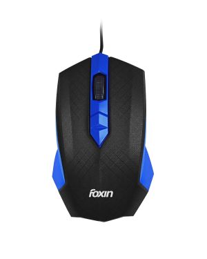 Foxin Wired Mouse for Laptop PC, Plug-n-Play USB, High Resolution 800 DPI Optical Sensor, Durable Design, Clickable Scroll Wheel, Quick Response Mouse for Comfortable All-Day Grip, Smart Blue