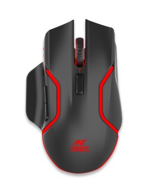 Ant Esports GM320 Pro Optical Wireless Gaming Mouse with RGB LED Backlit Lighting, 3200 DPI Optical Sensor, Type- C Charging Port – Black