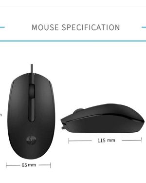 HP M10 Wired USB Mouse with 3 Buttons High Definition 1000DPI Optical Tracking and Ambidextrous Design